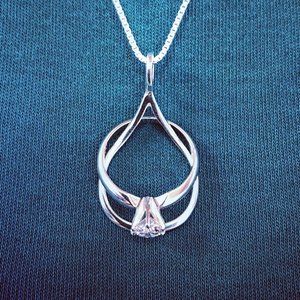 Ring Holder Necklace, Silver Isla, Gift for Women